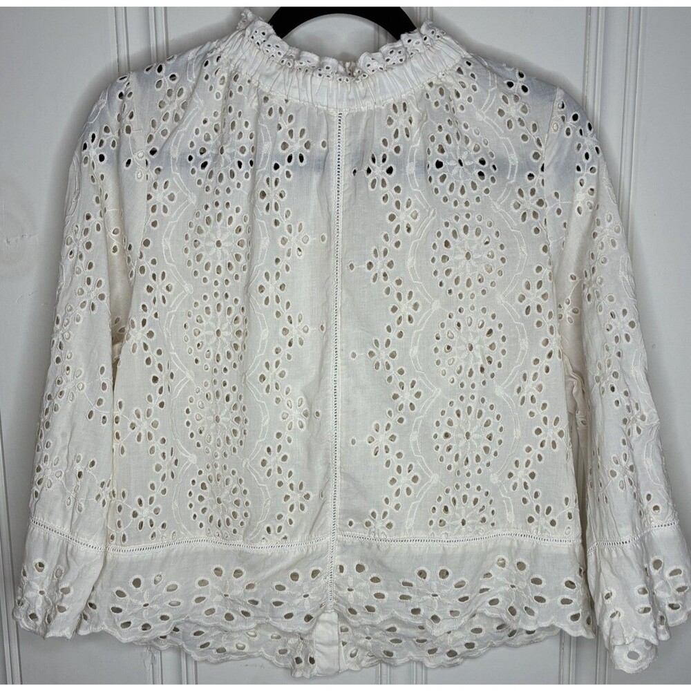 White Eyelet Lace Blouse - Women Tops